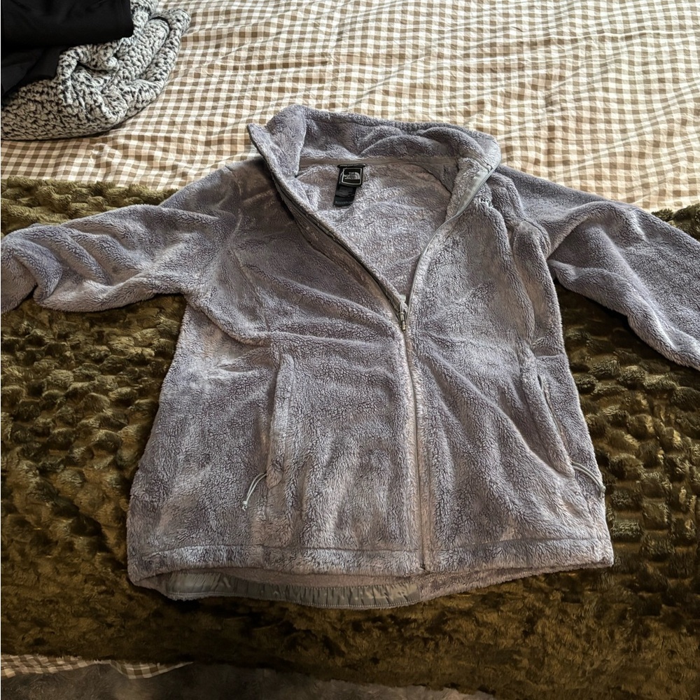 The north face fuzzy zip up jacket size Med